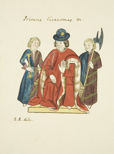 Kopier av illustrasjoner fra Ricart's Calendar (blyant og akvarell på papir) av (after) English School