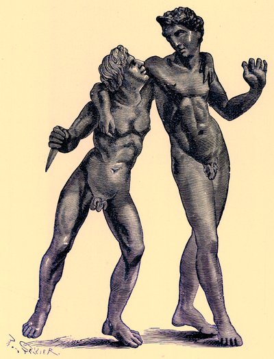 Gruppe i bronse funnet i Palestrina (Praeneste), illustrasjon fra 