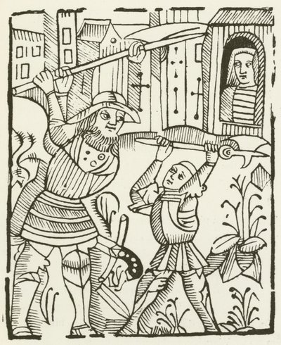Guy of Warwick (gravering) av (after) English School