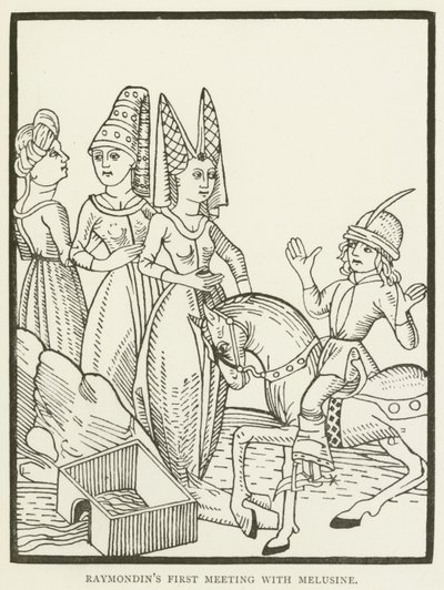 Raymondins første møte med Melusine (gravering) av (after) English School