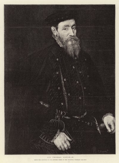 Sir Thomas Gresham (gravering) av (after) English School