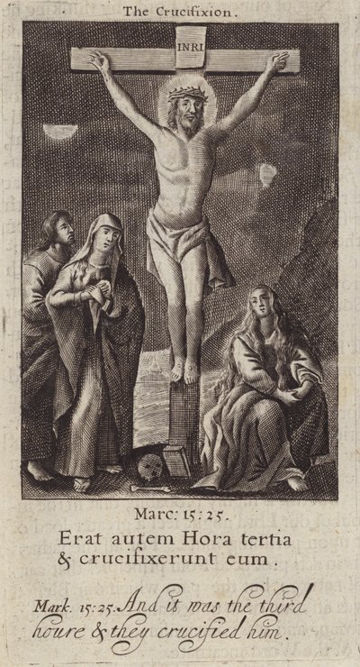 Jesu Kristi korsfestelse (gravering) av (after) English School