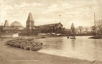 Alexandra Palace, Lake (s/hvitt bilde) av (after) English photographer