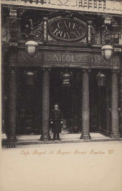 Cafe Royal, 68, Regent Street, London, West (s/hvitt bilde) av (after) English photographer