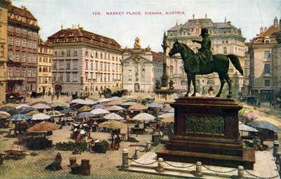 Market Place, Wien, Østerrike (fargebilde) av (after) English photographer