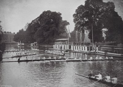 Themsen ved Oxford, The Eights etter et løp (s/h-bilde) av (after) English photographer