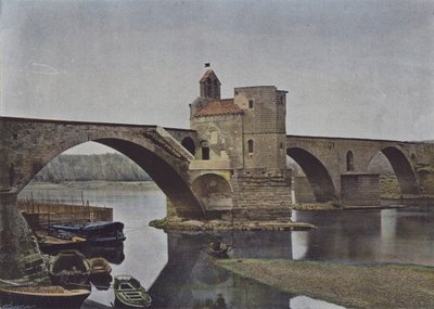 Avignon, Pont Saint-Benezet (farget bilde) av (after) French Photographer