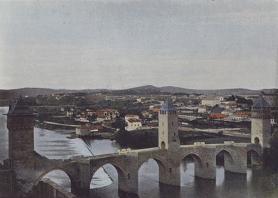 Cahors, Pont Valentre (farget bilde) av (after) French Photographer