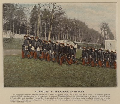 Marching Infantry Company (farget bilde) av (after) French Photographer