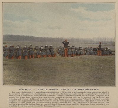 Defensiv, kamplinje bak lygraver (farget bilde) av (after) French Photographer