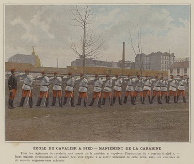 Foot Rider School, Rifle Handling (farget bilde) av (after) French Photographer