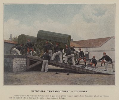 Boardingøvelser, biler (farget bilde) av (after) French Photographer