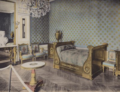 Grand Trianon, Chambre de Napoleon I, Great Trianon, Napoleon I soverom (farget bilde) av (after) French Photographer