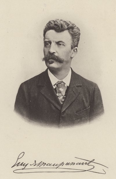 Guy de Maupassant , fransk novelleforfatter og romanforfatter (s/hvitt-bilde) av (after) French Photographer