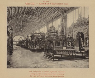 Innvendig utsikt over Great Hall of Honor (s/hvitt bilde) av (after) French Photographer