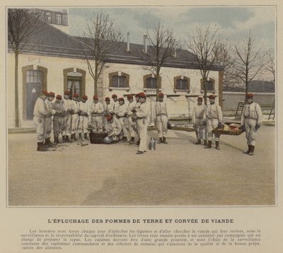 Potetskreller og kjøtt Corvee (farget bilde) av (after) French Photographer