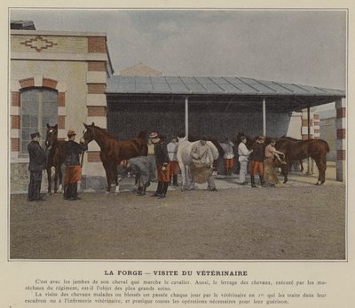 La Forge, besøk av veterinæren (farget bilde) av (after) French Photographer
