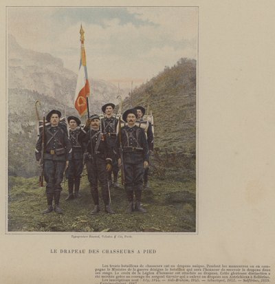 Flagget til jegerne til fots (farget bilde) av (after) French Photographer