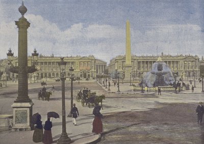 Paris, Place de la Concorde (farget bilde) av (after) French Photographer