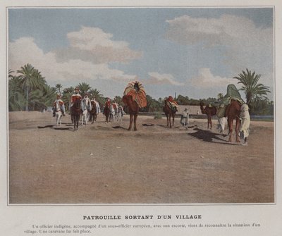 Patrol forlater en landsby (farget bilde) av (after) French Photographer