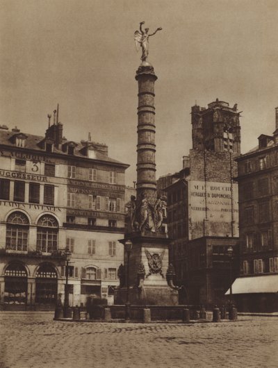 Place du Chatelet, fontenen er på sin opprinnelige plass (s/hv-bilde) av (after) French Photographer
