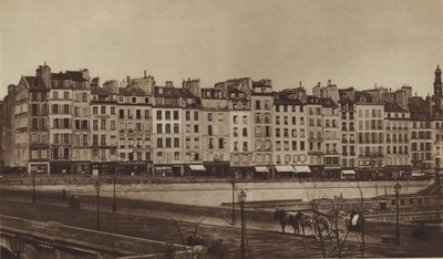 Quai Le Pelletier rundt 1855, nå en del av Quai de Gesvres (s/hv-bilde) av (after) French Photographer
