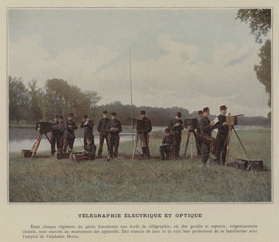 Elektrisk og optisk telegrafi (farget bilde) av (after) French Photographer
