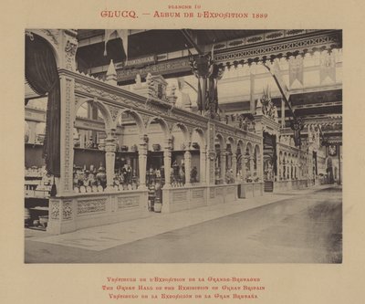 The Great Hall of the Exhibition of Great Britain (s/hvitt bilde) av (after) French Photographer