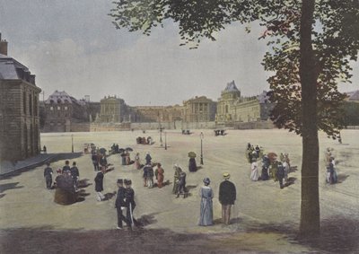 Versailles, generell utsikt over slottet (farget bilde) av (after) French Photographer