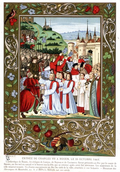 Inngang til Charles VII i Rouen, 26. oktober av (after) French School