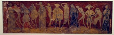 Freskoutgivelse av “La Danse macabre”” av det gamle klosteret La Chaise-Dieu (Chaise Dieu) laget av Louis Yperman (1856 rundt?) 1894. Paris, Museum of Monuments engelsk av (after) French School