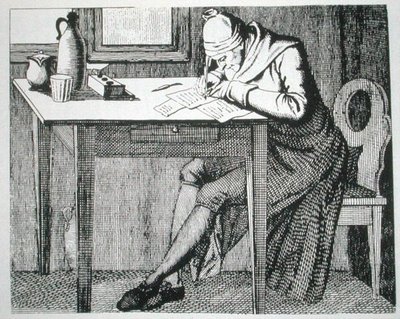 Gaspard Lavater (1741-1801) i sin studie, kopi av en illustrasjon fra hans 