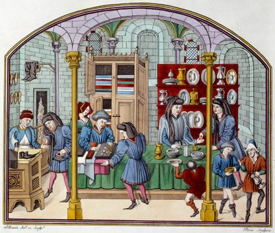 Gullbutikk. Litografi i "Ethiques d