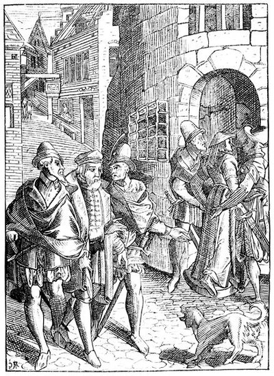 Provostens fengsel, rue de la Tannerie, Paris, etter et tresnitt i 