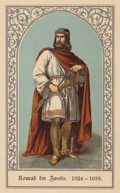 Conrad II, den hellige romerske keiser (farge litho) av (after) German School
