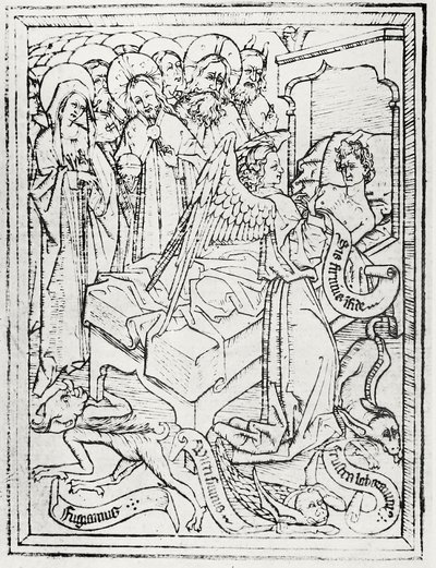 Illustrasjon fra "The Master ES and the 'Ars moriendi'" av Lionel Cust av (after) German School