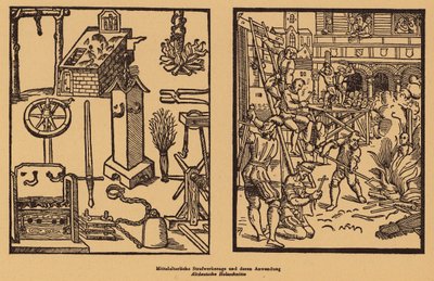 Middelalderske straffer (tresnitt) av (after) German School
