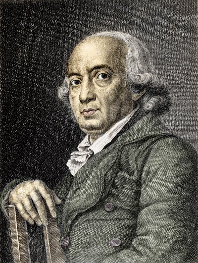 Portrett av Johann Gottfried von Herder Tysk poet og filosof - Portrett av den tyske forfatteren og filosofen Johann Gottfried Herder (1744-1803) - Gravering Privat samling av (after) German School