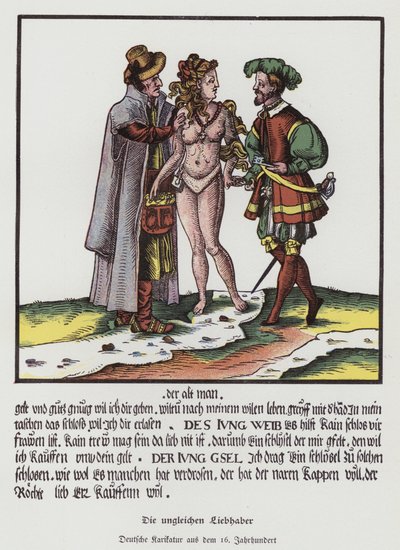 The Unequal Lovers, tysk tegneserie av (after) German School