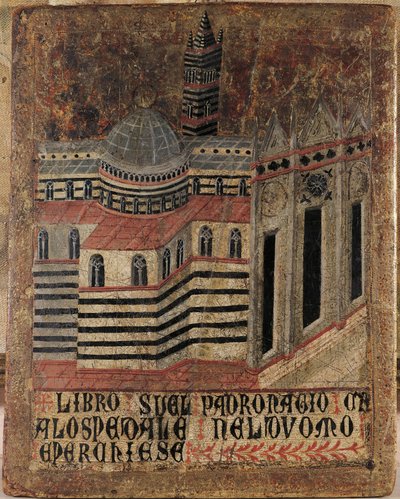 Italia, Siena, katedral, maleri på tre, gjengitt på et Biccherna-nettbrett av (after) Italian School