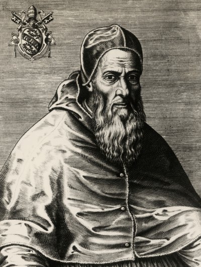 Portrett av Julius III, født Giovanni Maria Ciocchi del Monte (Monte San Savino av (after) Italian School