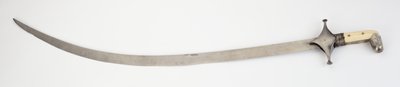 Shamshir, sabel (wootz stål, jern, elfenben, sølv, messing og lim) av (attr.to) Persian School
