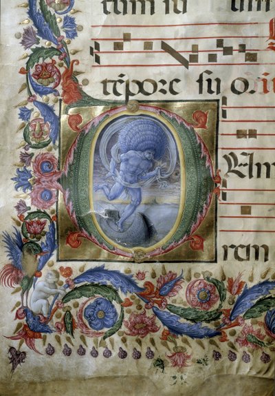 Opplyst side av en gradvis (miniatyr av (c.1445 1527) Liberale da Verona