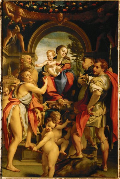 Madonnaen av Sankt Georg (maleri på poppelved) av (c.1489-1534) Correggio