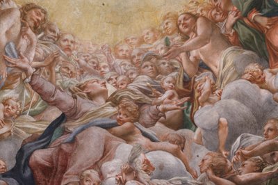 Jomfru mellom Adam og Eva, detalj av 3660852 av (c.1489 1534) Correggio