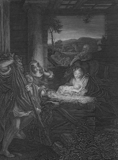 Fødselen (gravering) av (c.1489 1534) (after) Correggio