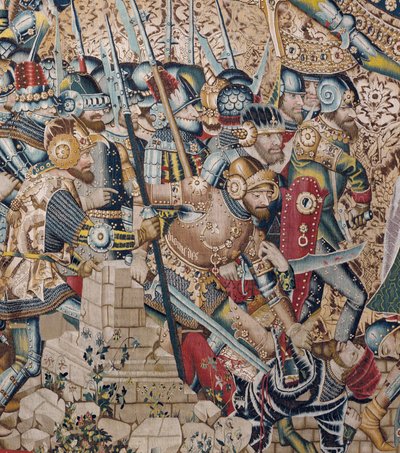 Der Trojanische Krieg: Die Zerstörung von Troja, ca. 1470 (Wandteppich) von (fl.1450-75) Master of Coetivy