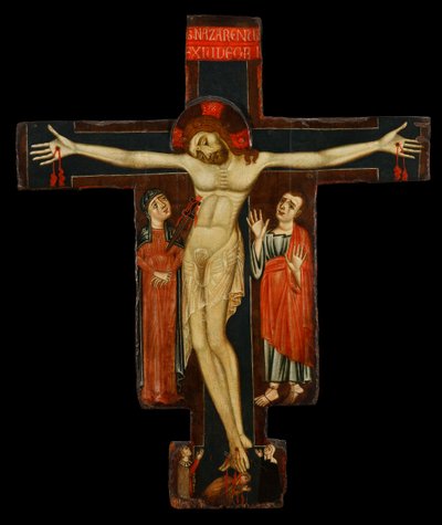 Krusifiks, sent på 1200-tallet (tempera på panel) av (studio) Master of the Magdalene Altarpiece