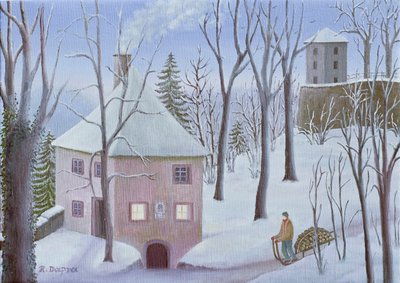 Mönchsberg Gasse 13 om vinteren av Regine Dapra