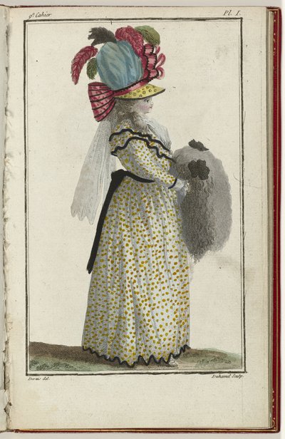 Cabinet des Modes eller Les Modes Nouvelles, 15. mars 1786, pl. Jeg av A.B. Duhamel